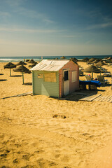 Fototapeta na wymiar Colorful Beach huts on the beach