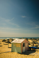 Colorful Beach huts on the beach