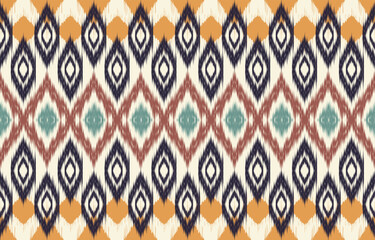 Ethnic abstract ikat art. Aztec ornament print. geometric ethnic pattern seamless  color oriental.  Design for background ,curtain, carpet, wallpaper, clothing, wrapping, Batik, vector illustration.