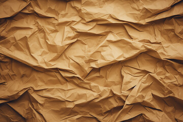 Fototapeta na wymiar A close up of a crumpled brown paper