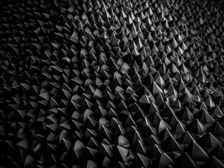 Futuristic abstract pyramid geometric dark black background created with Generative AI technology.