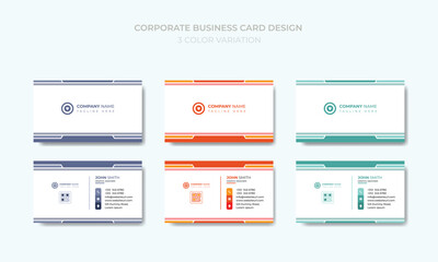 Modern Creative and Clean Business Card Template with 3 color themes.