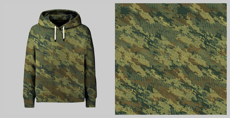 jacket hoodie camo pattern - obrazy, fototapety, plakaty