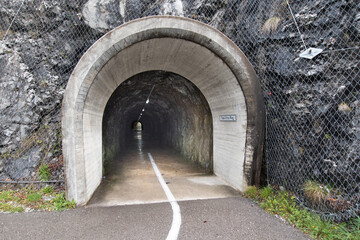 Tunnel of the Toni-Seber-Weg at the Sylvensteinsee dam