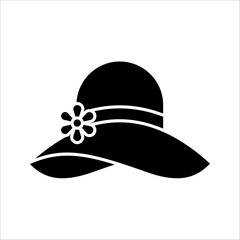 Pamela hat line icon, outline vector sign, vector illustration on white background