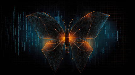 Iron Butterfly symbol on digital Finance Business Market concept