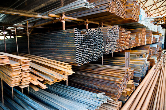 Stack of rectangle metal tubes