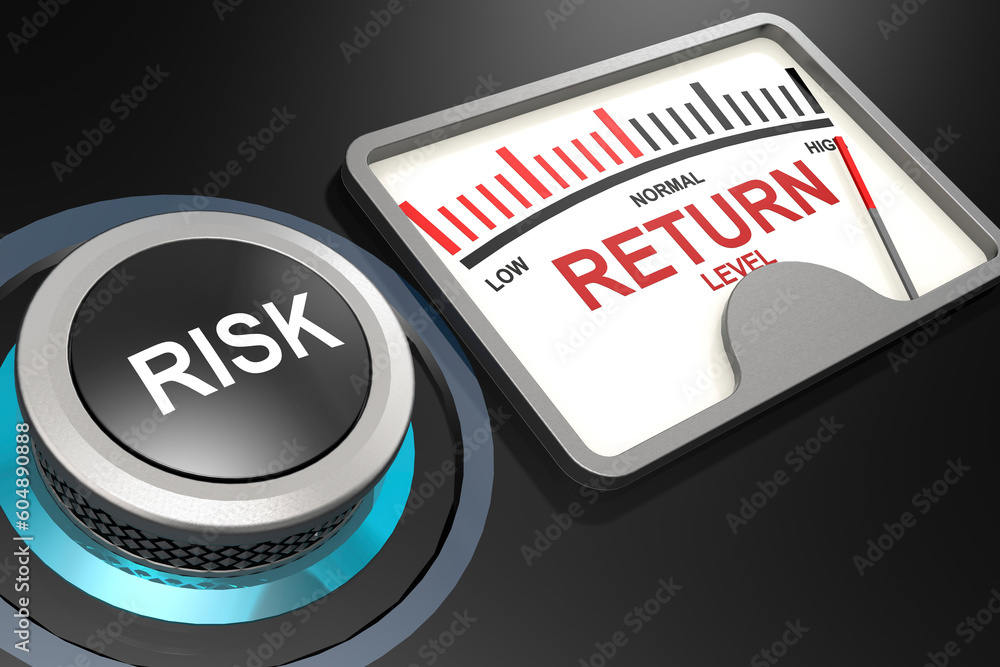 Poster indicator for risk and return concept
