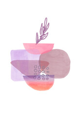 Purple pink Abstract art background with watercolor Pastel color stain elements.