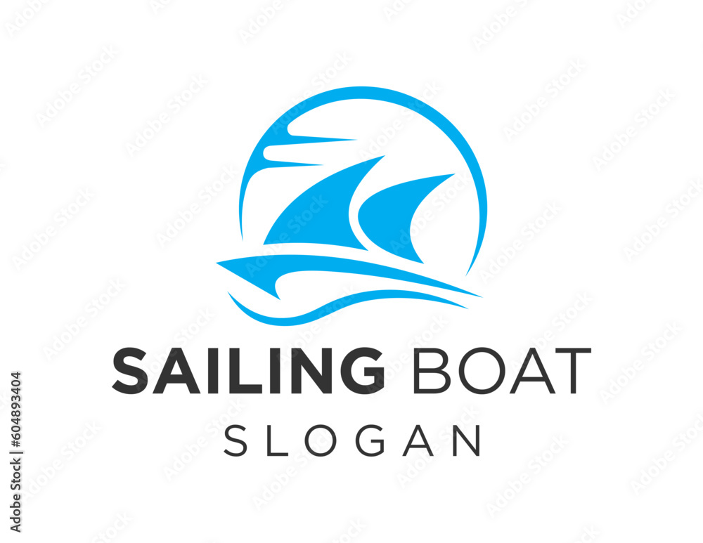 Poster logo about sailboat on white background. created using the coreldraw application.