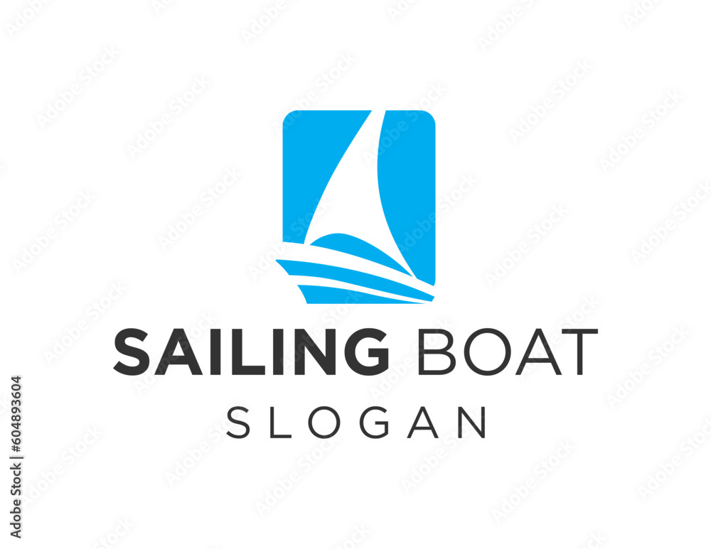 Poster logo about sailboat on white background. created using the coreldraw application.
