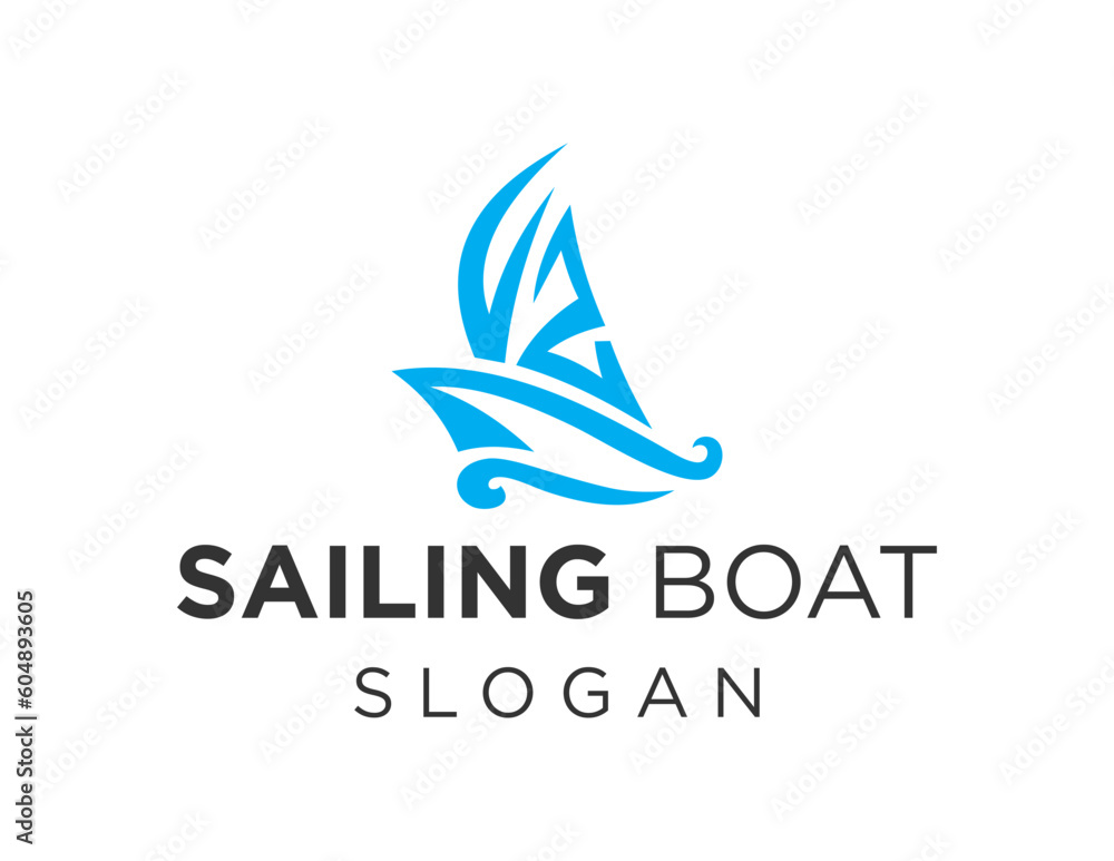 Poster logo about sailboat on white background. created using the coreldraw application.