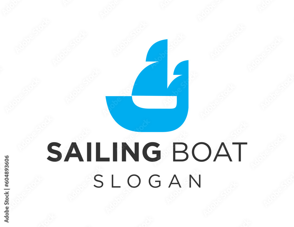 Poster logo about sailboat on white background. created using the coreldraw application.