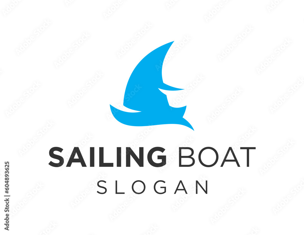 Poster logo about sailboat on white background. created using the coreldraw application.