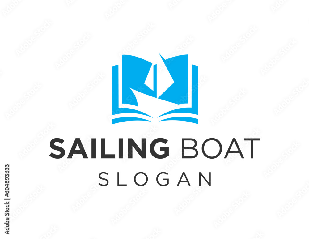 Poster logo about sailboat on white background. created using the coreldraw application.