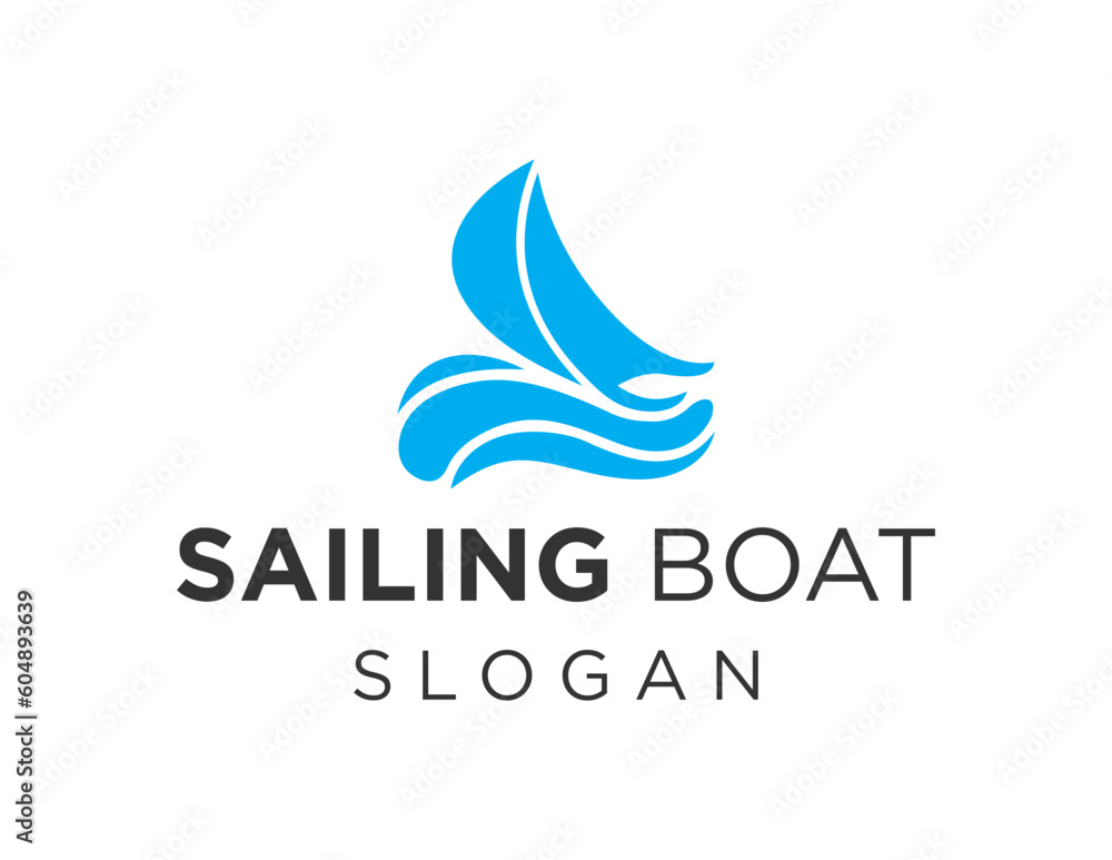 Poster logo about sailboat on white background. created using the coreldraw application.