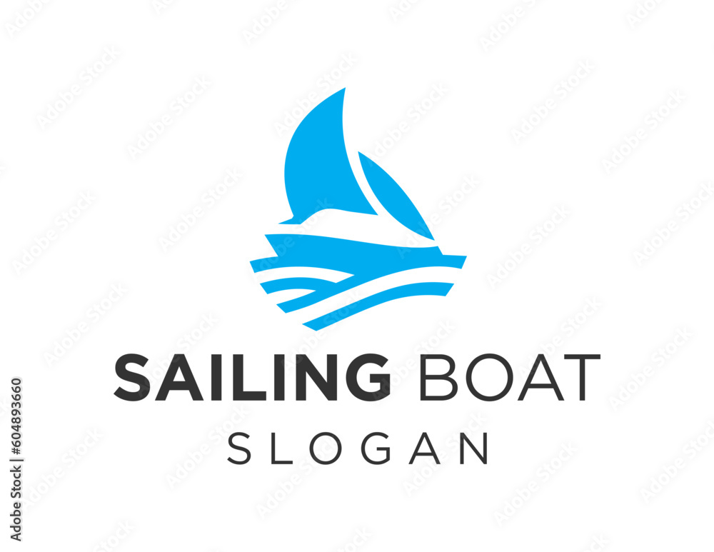 Poster logo about sailboat on white background. created using the coreldraw application.