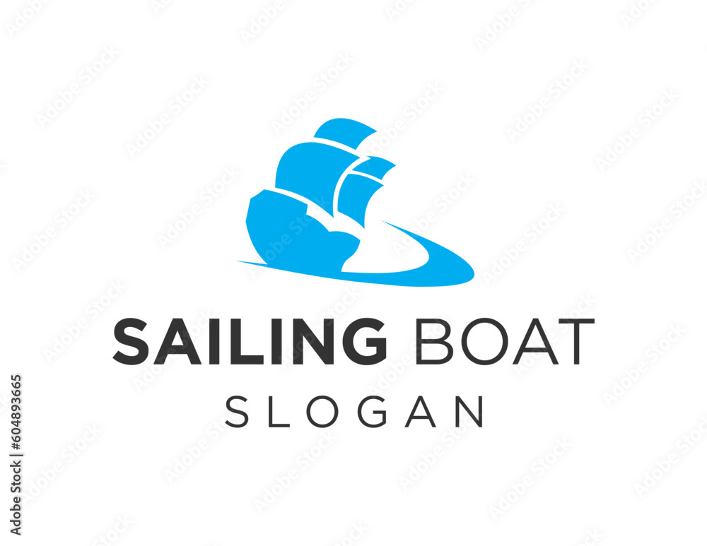 Poster logo about sailboat on white background. created using the coreldraw application.