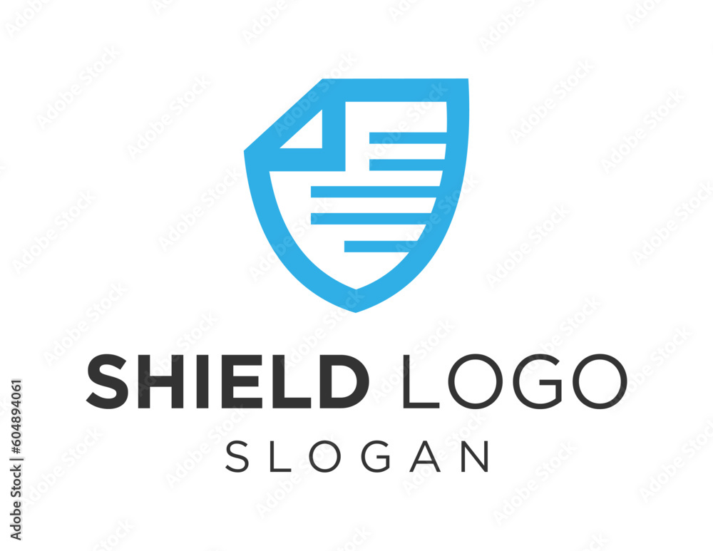 Poster logo about shield on white background. created using the coreldraw application.
