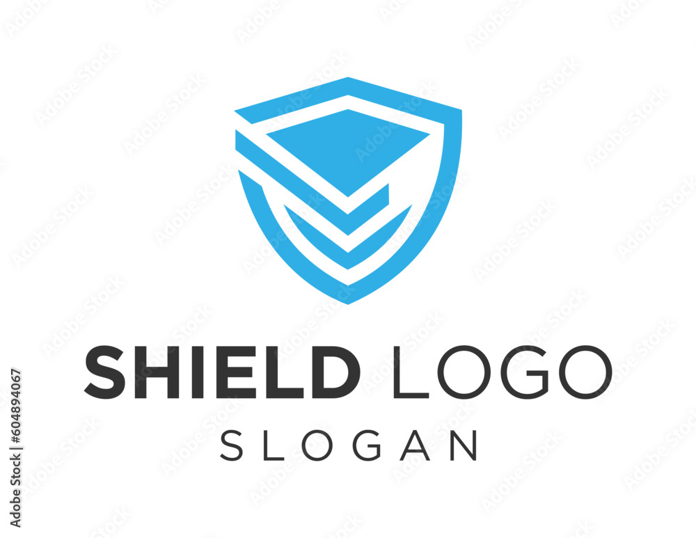 Poster logo about shield on white background. created using the coreldraw application.