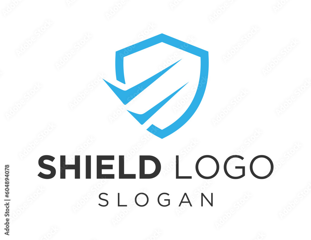 Poster logo about shield on white background. created using the coreldraw application.