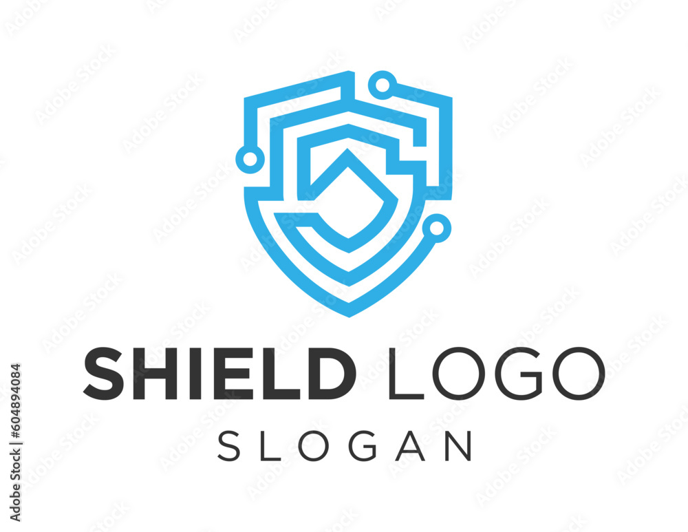 Poster logo about shield on white background. created using the coreldraw application.