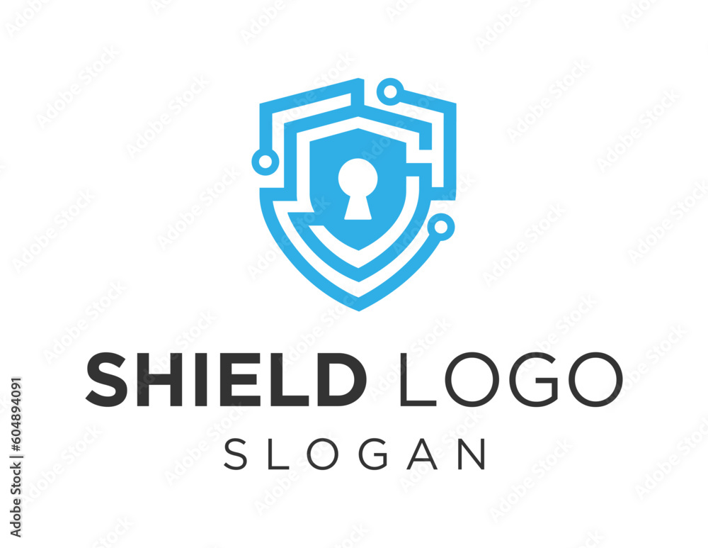 Poster logo about shield on white background. created using the coreldraw application.