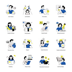 Fototapeta premium Set of Education Hand Drawn Illustrations