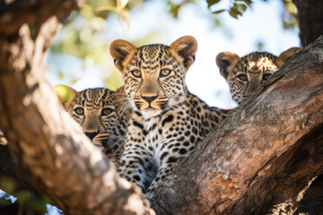 Fototapeta premium Leoparden auf dem BAum