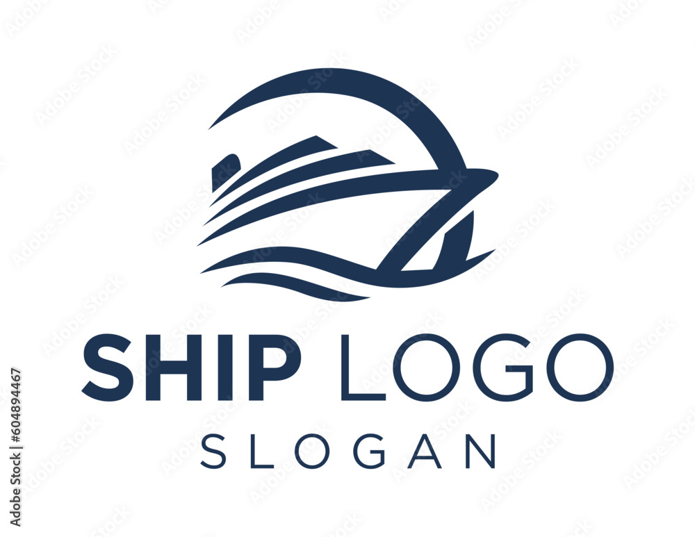 Poster logo about ship on white background. created using the coreldraw application.