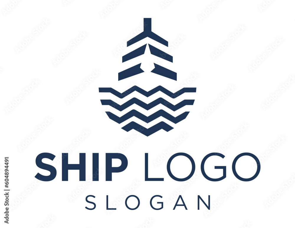 Poster logo about ship on white background. created using the coreldraw application.
