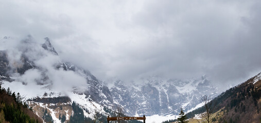 View of the rock formations in the Great Ahornboden in the Eng Valley