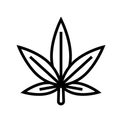 cannabis plant leaf weed hemp line icon vector. cannabis plant leaf weed hemp sign. isolated contour symbol black illustration