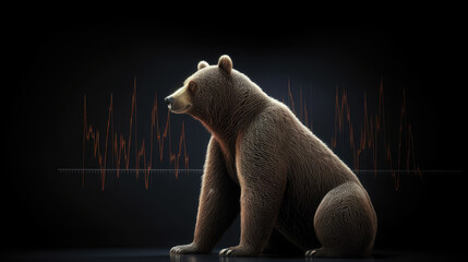 The bear and chart for business or bear stock market trend