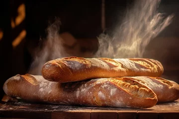 Keuken spatwand met foto bread and baguette © Teddy