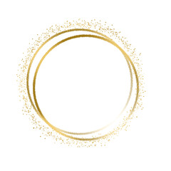 Gold shiny circle. Luxurious circle border
