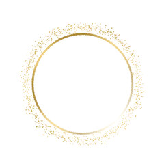 Gold shiny circle. Luxurious circle border