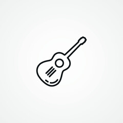 Guitar line icon. classic guitar web linear icon.