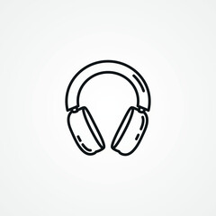 Headphones earphones line icon. Headphones web linear icon.