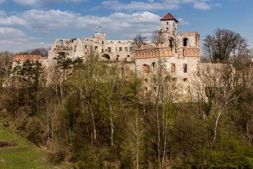 Obraz premium Tenczyn Castle - the ruins of a castle located in the Jura Krakowsko-Częstochowska, Poland
