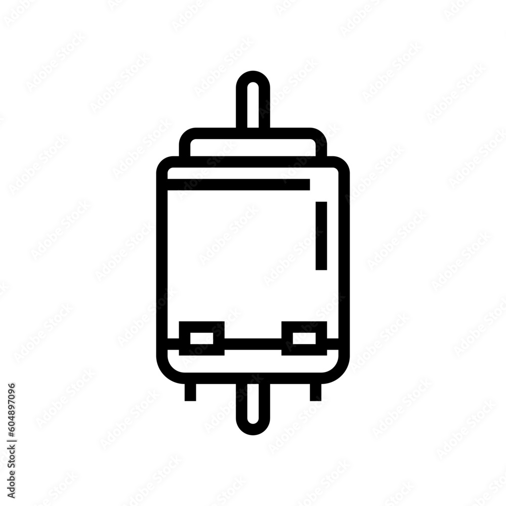 Poster dc motor electronic component line icon vector. dc motor electronic component sign. isolated contour