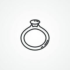 ring line icon. jewelry ring web linear icon.