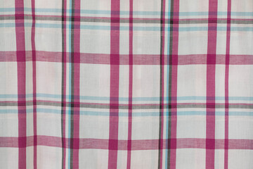 Fabric plaid cotton textile.full frame background.