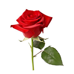 red rose isolated on white created with Generative AI