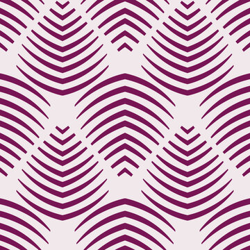 Abstract shapes purple seamless pattern. Vector illustration.