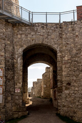 Closing in the gate to the Tanczyn Castle (castle ruins, fragments of walls) in the village of Rudno, near Krakow in Poland.