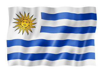 Obraz premium Uruguaian flag isolated on white