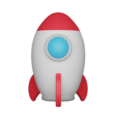 3d render rocket icon.