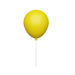 yellow helium balloon birthday baloon 3d.