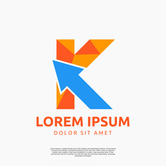 Letter K arrow logo design inspiration, usable for brand and company logos vector